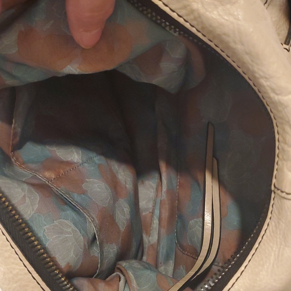 Cream HOBO Bag with Crescent Shape and Metal Hardware (24) - Picture 11 of 14